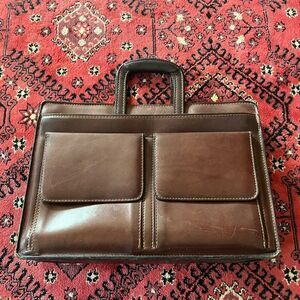 Vintage Joseph Daniel Brown Leather Briefcase w/ Handles